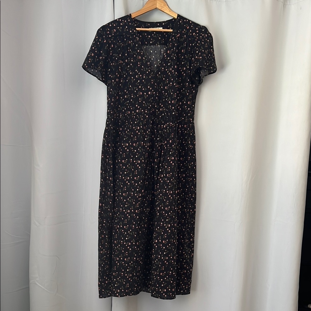 Christy Dawn Black V-Neck Midi Sundress Casual